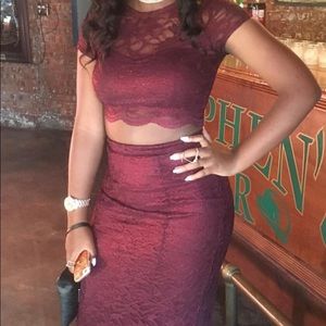 Beautiful two piece formal or prom gown.